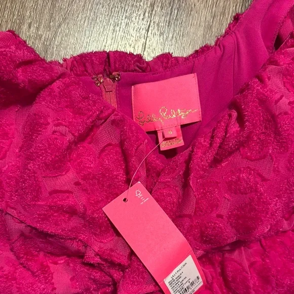 NWT Lilly Pulitzer Pink Emie Lace Dress - Picture 4 of 5